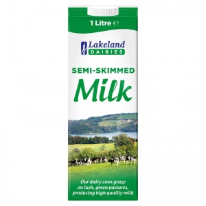 Lakeland Dairies UHT Semi Skimmed Milk 1 Litre (12 Pack)
