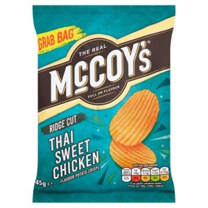 McCoy's Ridge Cut Thai Sweet Chicken Crisps 45g (36 Pack)
