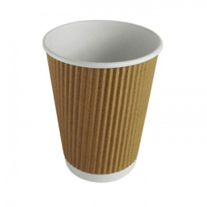 Kraft Ripple Double Wall Paper Cup 12oz (500 Pack)