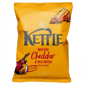 Kettle Mature Cheddar & Red Onion Crisps 40g (18 Pack)