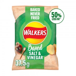Walkers Baked Salt & Vinegar Potato Crisps 37.5g (32 Pack)