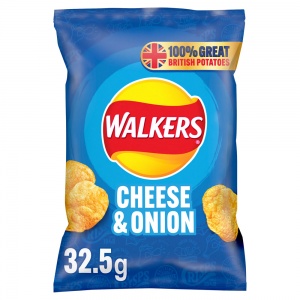 Walkers Cheese & Onion Crisps 32.5g (32 Pack)