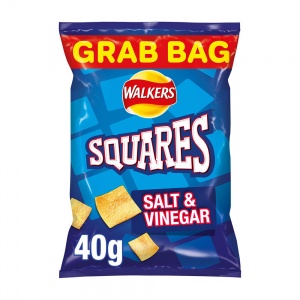 Walkers Squares Salt & Vinegar Crisps Grab Bag 40g (32 Pack)