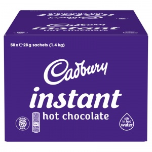 Cadbury Instant Hot Chocolate Powder Stick 28g (50 Pack)