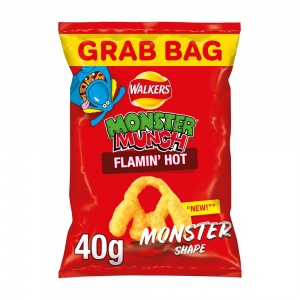 Walkers Monster Munch Flamin' Hot Crisps Grab Bag 40g (30 Pack)