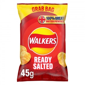 Walkers Ready Salted Crisps Grab Bag 45g (32 Pack)