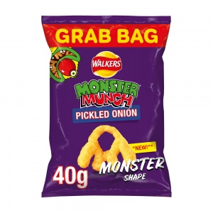 Walkers Monster Munch Pickled Onion Crisps Grab Bag 40g (30 Pack)