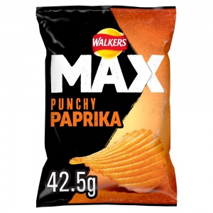 Walkers Max Punchy Paprika Ridged Crisps 42.5g (24 Pack)
