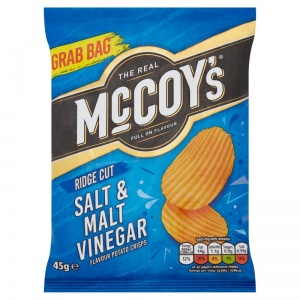 McCoy's Ridge Cut Salt & Vinegar Crisps 45g (36 Pack)