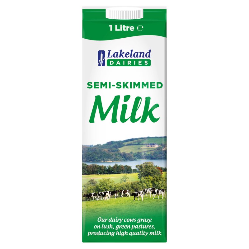 Lakeland Dairies UHT Semi Skimmed Milk 1 Litre (12 Pack)