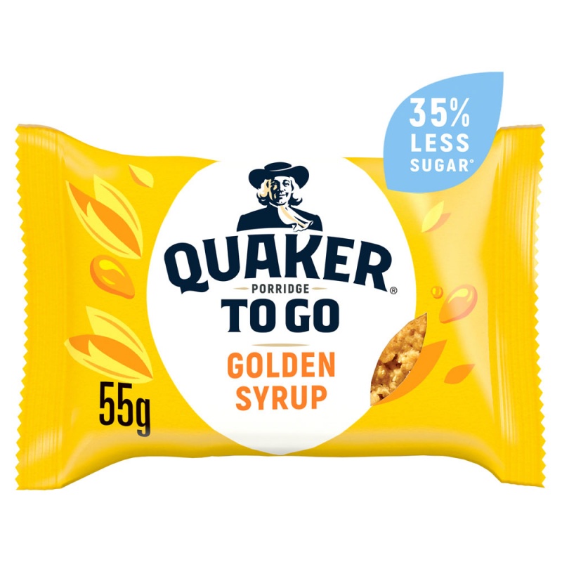 Quaker Porridge To Go Golden Syrup Breakfast Bar 55g (12 Pack)