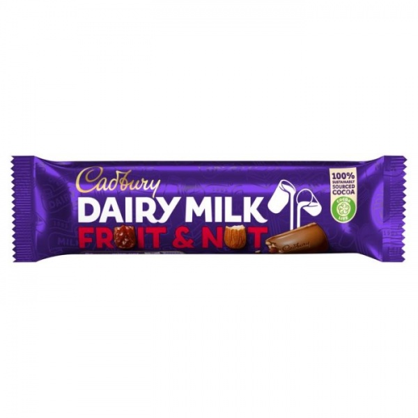Cadbury Dairy Milk Fruit & Nut Chocolate Bar 49g (48 Pack)