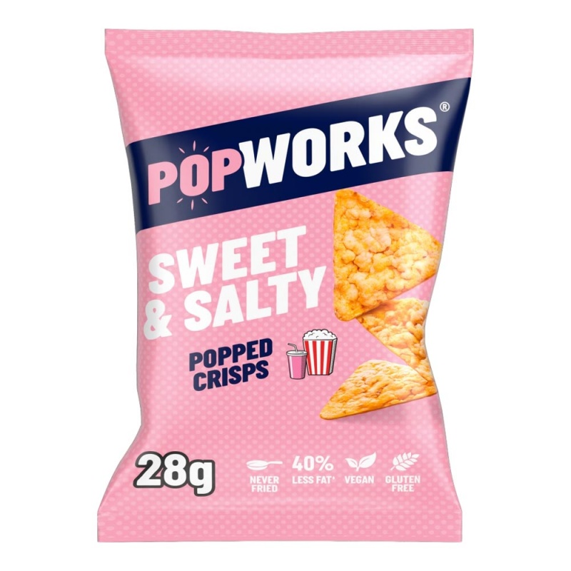 PopWorks Sweet & Salty Popped Crisps 28g (18 Pack)