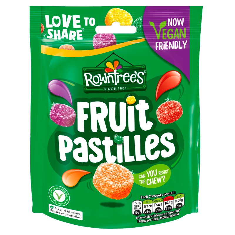 Rowntrees Fruit Pastilles 143g Pouch (10 Pack)