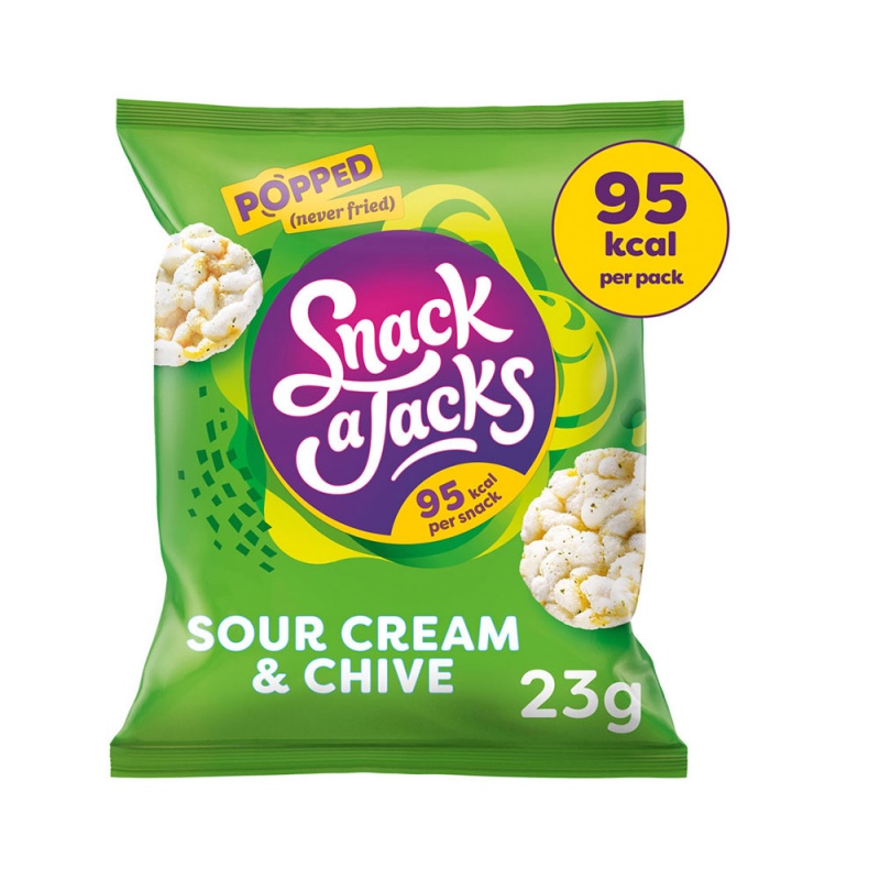 Snack A Jacks Sour Cream & Chive Rice Cakes (24 X 23G) Best Price Online