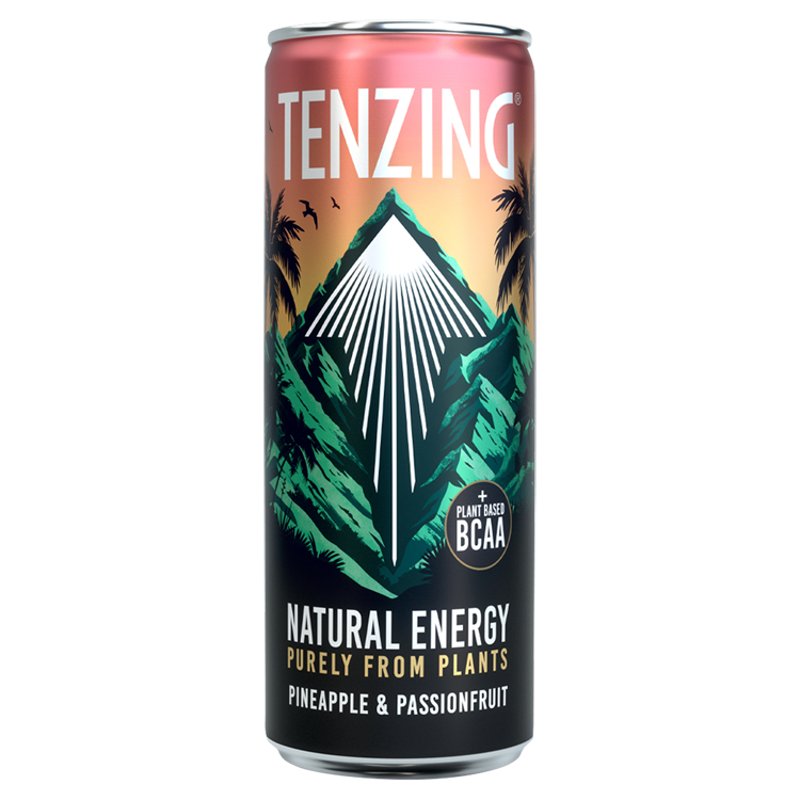 Tenzing Energy Drink Pineapple & Passionfruit 250ml Can (12 Pack)