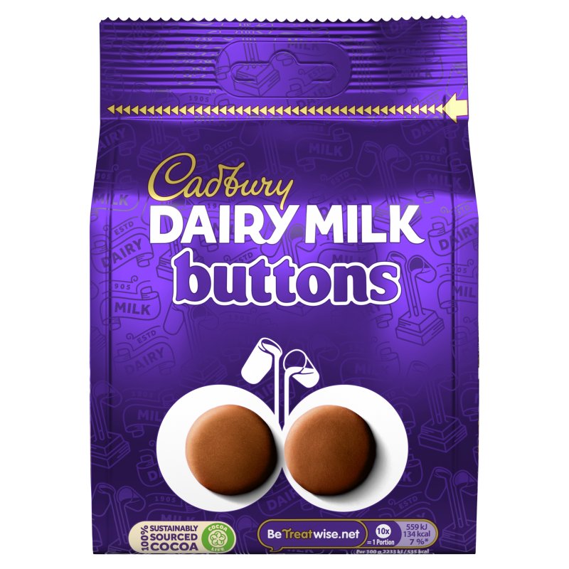 Cadbury Dairy Milk Giant Buttons Bag 119g (10 Pack)