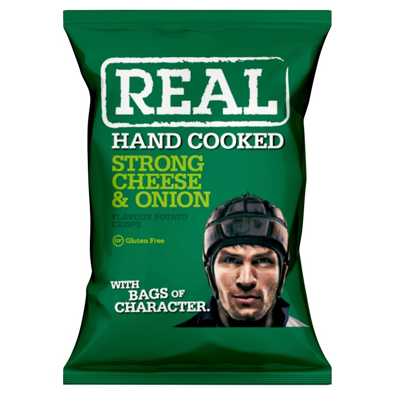 Real Crisps Strong Cheese & Onion 35g (24 Pack)
