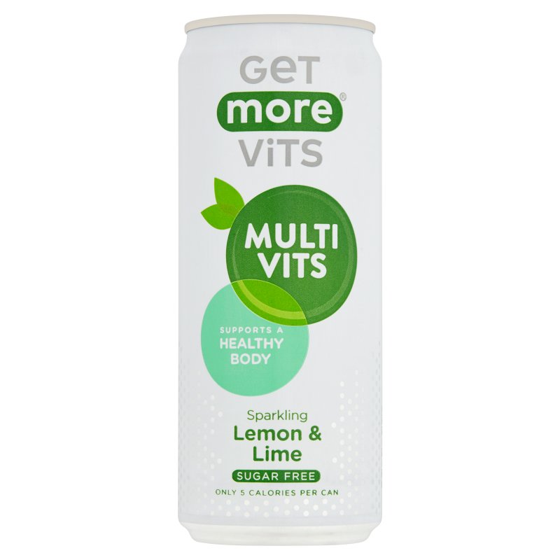Get More Vits Multi Vits Lemon & Lime Sparkling 330ml Can (12 Pack)