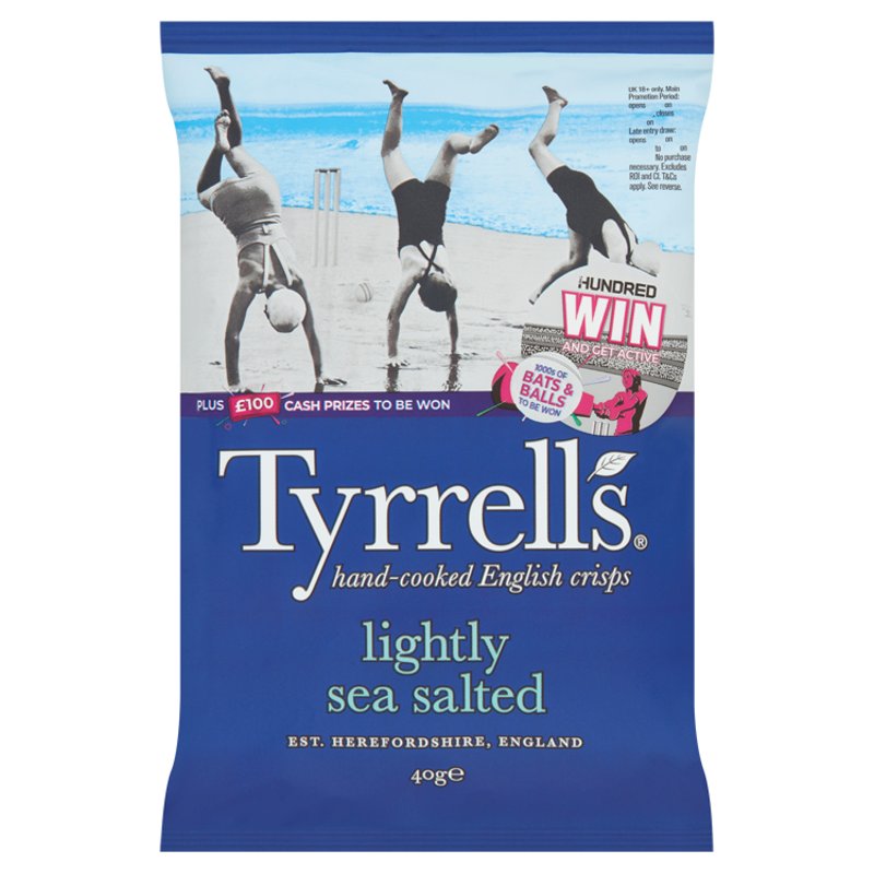 Tyrrell's Lightly Sea Salted Crisps 40g (24 Pack)