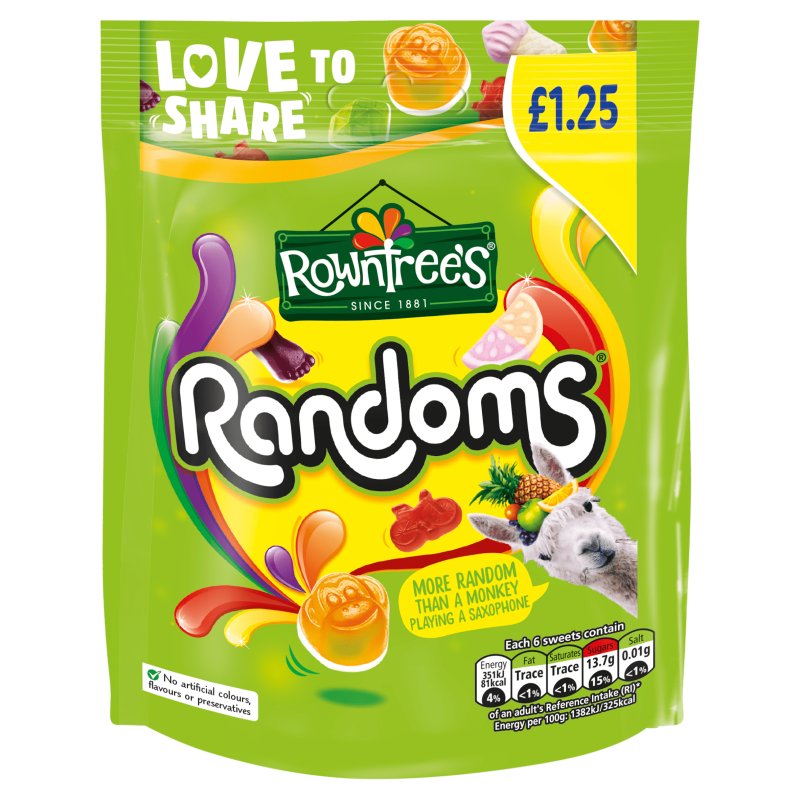 Rowntrees Randoms 120g Pouch (10 Pack) Price Marked Â£1.25