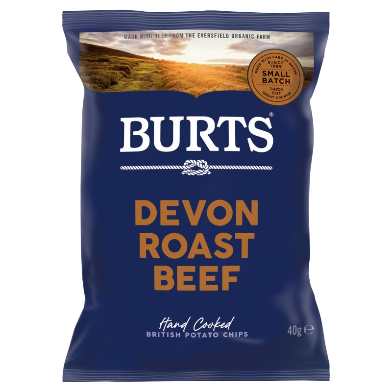Burts Devon Roast Beef Crisps 40g (20 Pack)