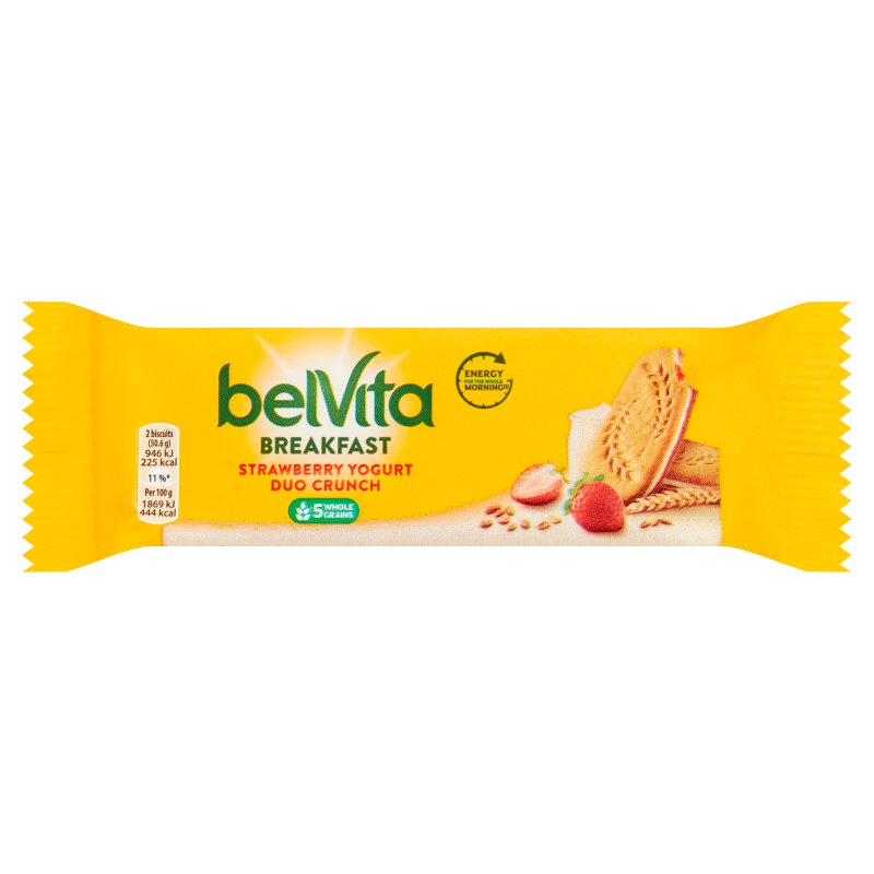 Belvita Breakfast Strawberry Yoghurt Duo Crunch Biscuits 50.6g (18 Pack)