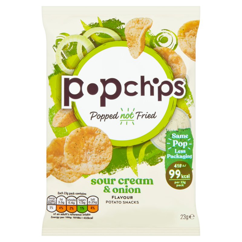 Popchips Sour Cream & Onion 23g (24 Pack)