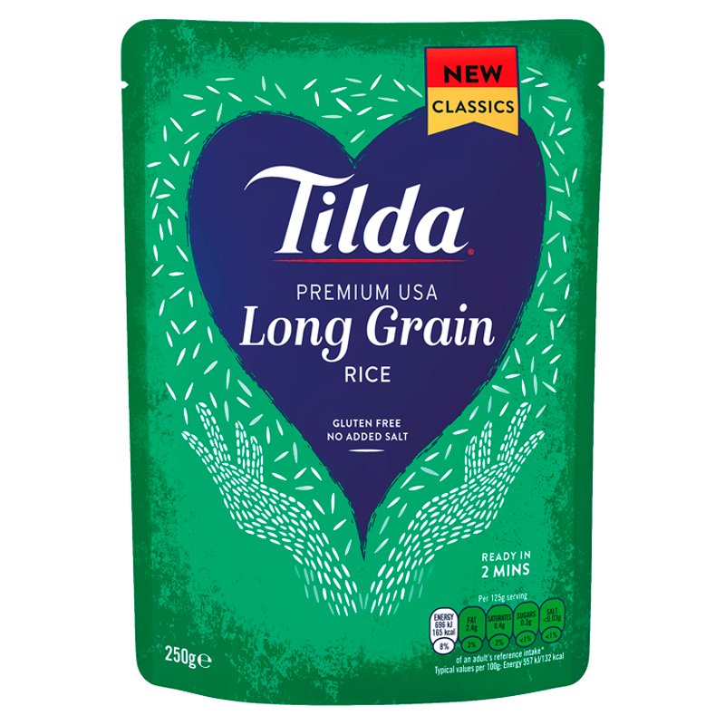 Tilda Premium USA Gluten Free Long Grain Microwave Rice 250g (6 Pack)