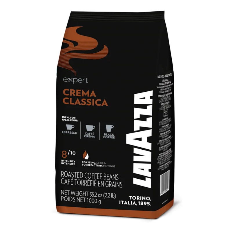 Lavazza Expert Crema Classica Roasted Coffee Beans 1kg (6 Pack)