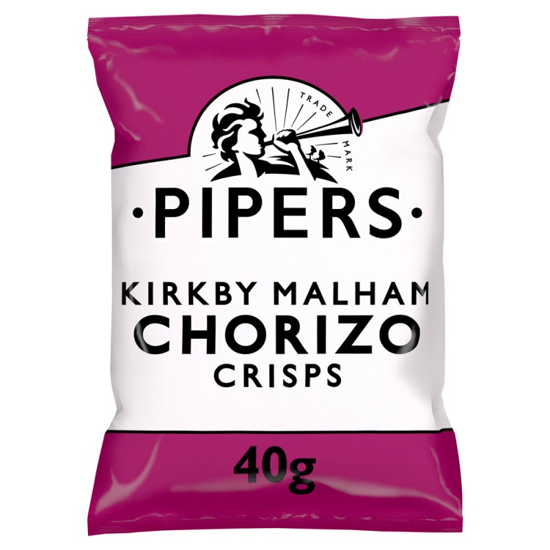 Pipers Kirkby Malham Chorizo Crisps 40g (24 Pack)