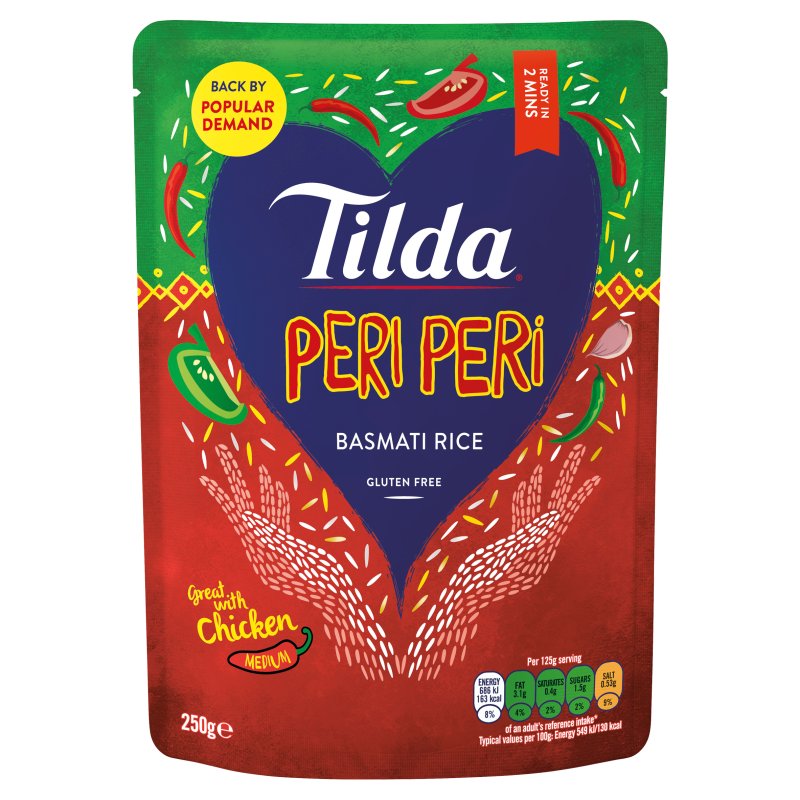 Tilda Gluten Free Peri Peri Basmati Microwave Rice 250g (6 Pack)