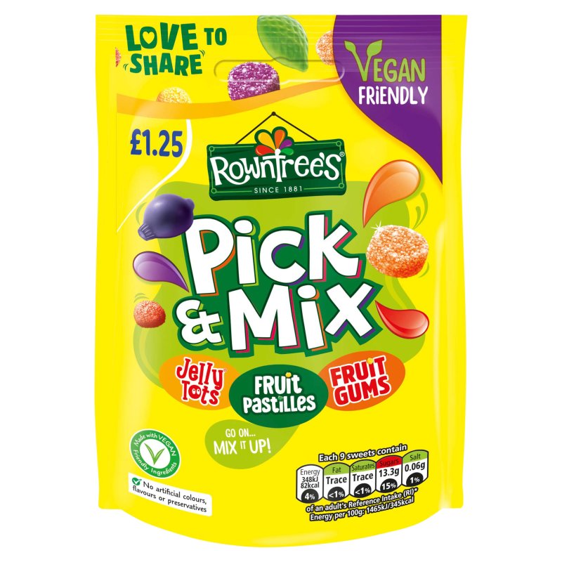 Rowntrees  Pick & Mix 120g Pouch (10 Pack) Price Marked Â£1.25